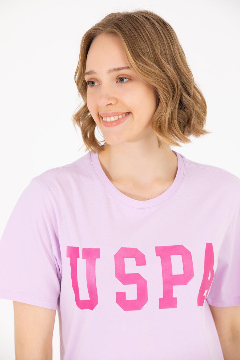 Kadın Manolya Bisiklet Yaka Basic Tişört - 50262658031