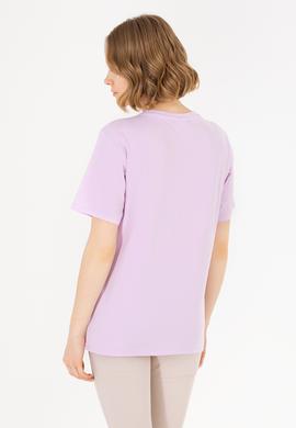 Kadın Manolya Bisiklet Yaka Basic Tişört - 50262658031