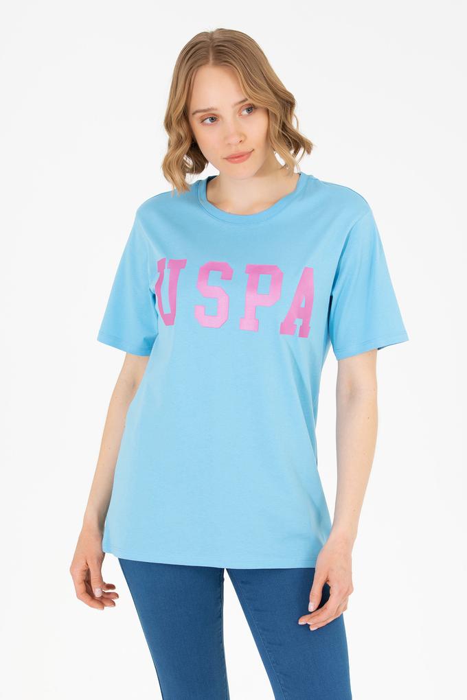 Kadın Turkuaz Bisiklet Yaka Basic Tişört