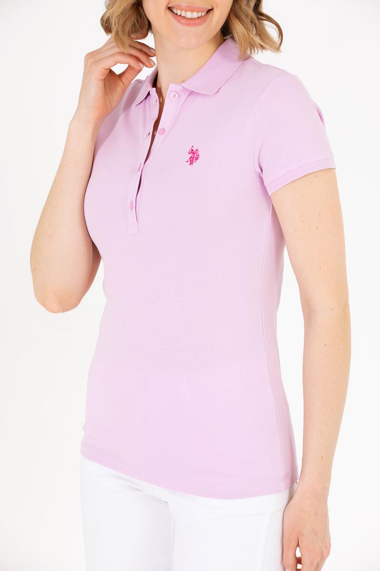 Kadın Açık Pembe Basic Polo Yaka Tişört - 50262675094