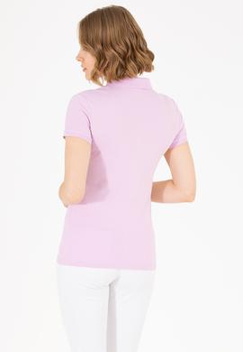 Kadın Açık Pembe Basic Polo Yaka Tişört - 50262675094