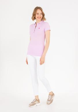 Kadın Açık Pembe Basic Polo Yaka Tişört - 50262675094