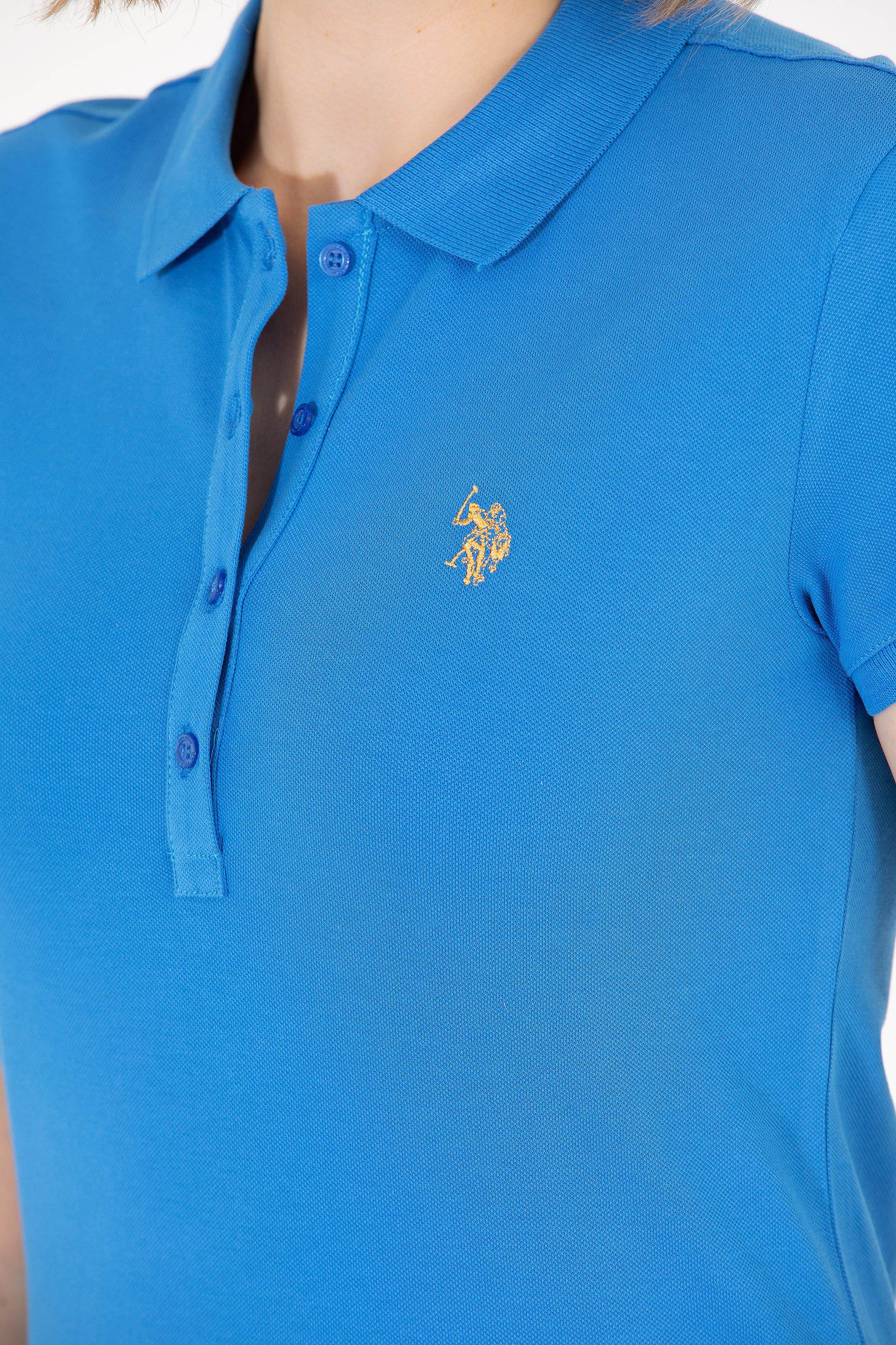 Kadın Saks Basic Polo Yaka Tişört - Image 7