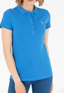 Kadın Saks Basic Polo Yaka Tişört - 50262675174