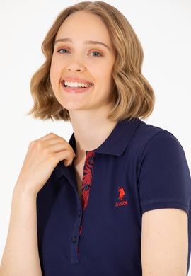 Kadın Lacivert Basic Polo Yaka Tişört - 50262698012