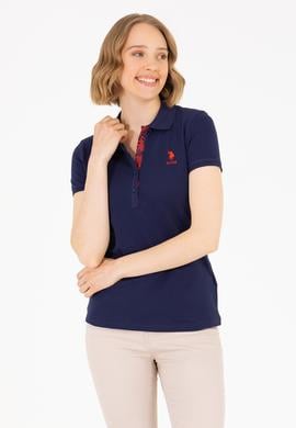 Kadın Lacivert Basic Polo Yaka Tişört - 50262698012