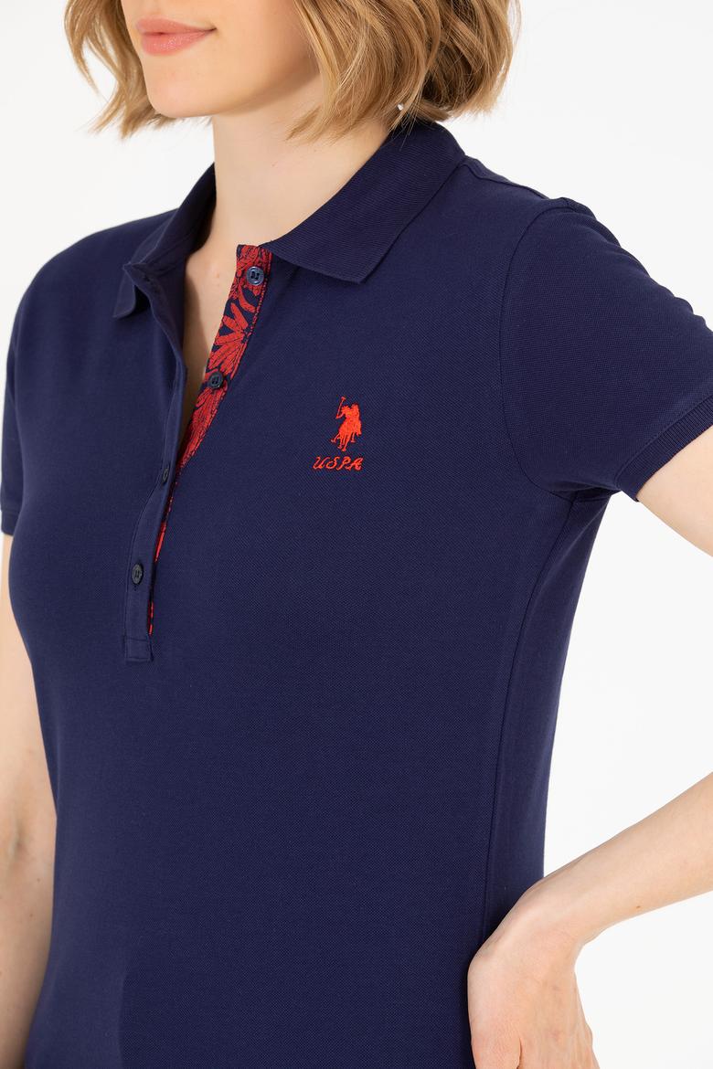 Kadın Lacivert Basic Polo Yaka Tişört - 50262698012