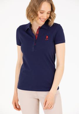 Kadın Lacivert Basic Polo Yaka Tişört - 50262698012