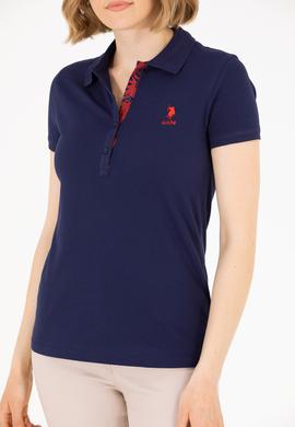 Kadın Lacivert Basic Polo Yaka Tişört - 50262698012