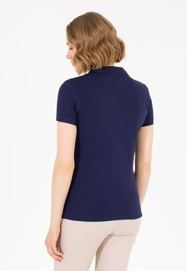 Kadın Lacivert Basic Polo Yaka Tişört - 50262698012