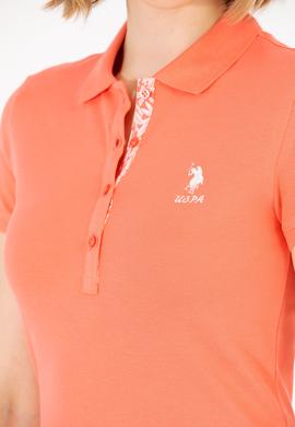 Kadın Somon Basic Polo Yaka Tişört - 50262698064
