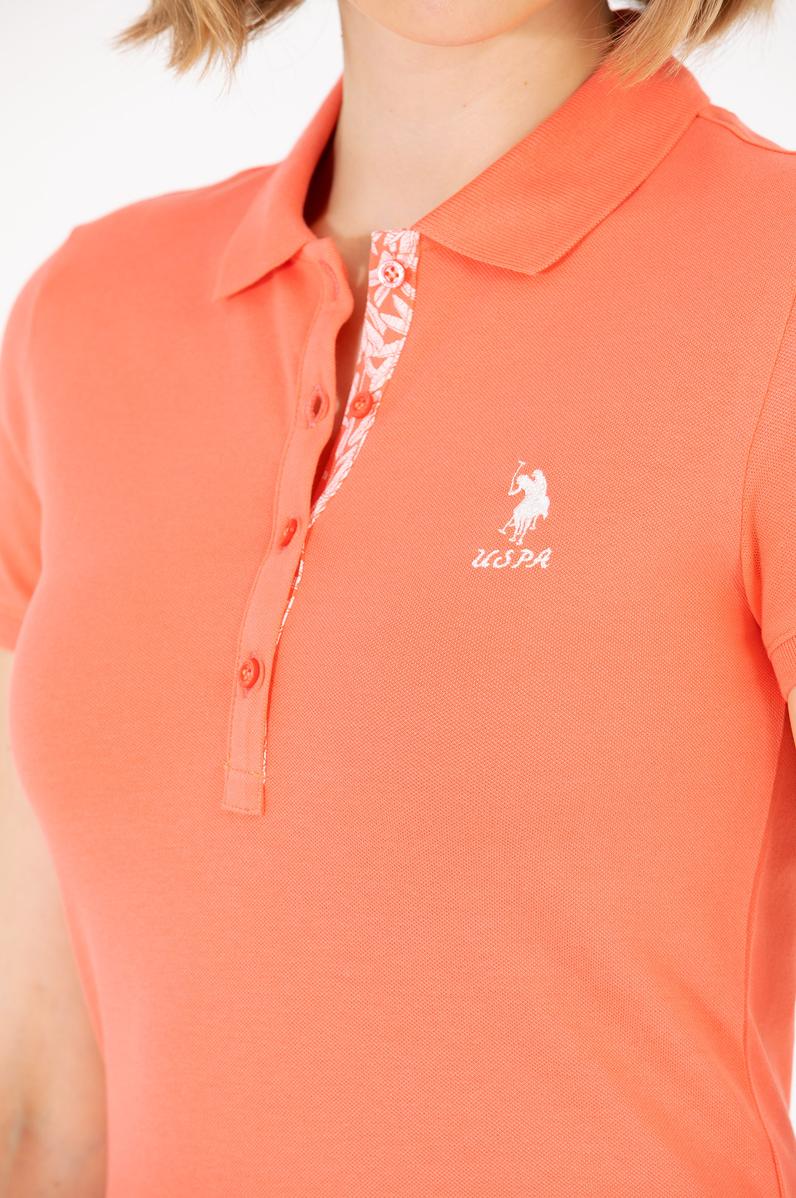 Kadın Somon Basic Polo Yaka Tişört