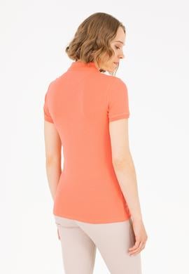 Kadın Somon Basic Polo Yaka Tişört - 50262698064