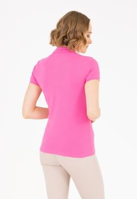 Kadın Pembe Basic Polo Yaka Tişört - 50262698072