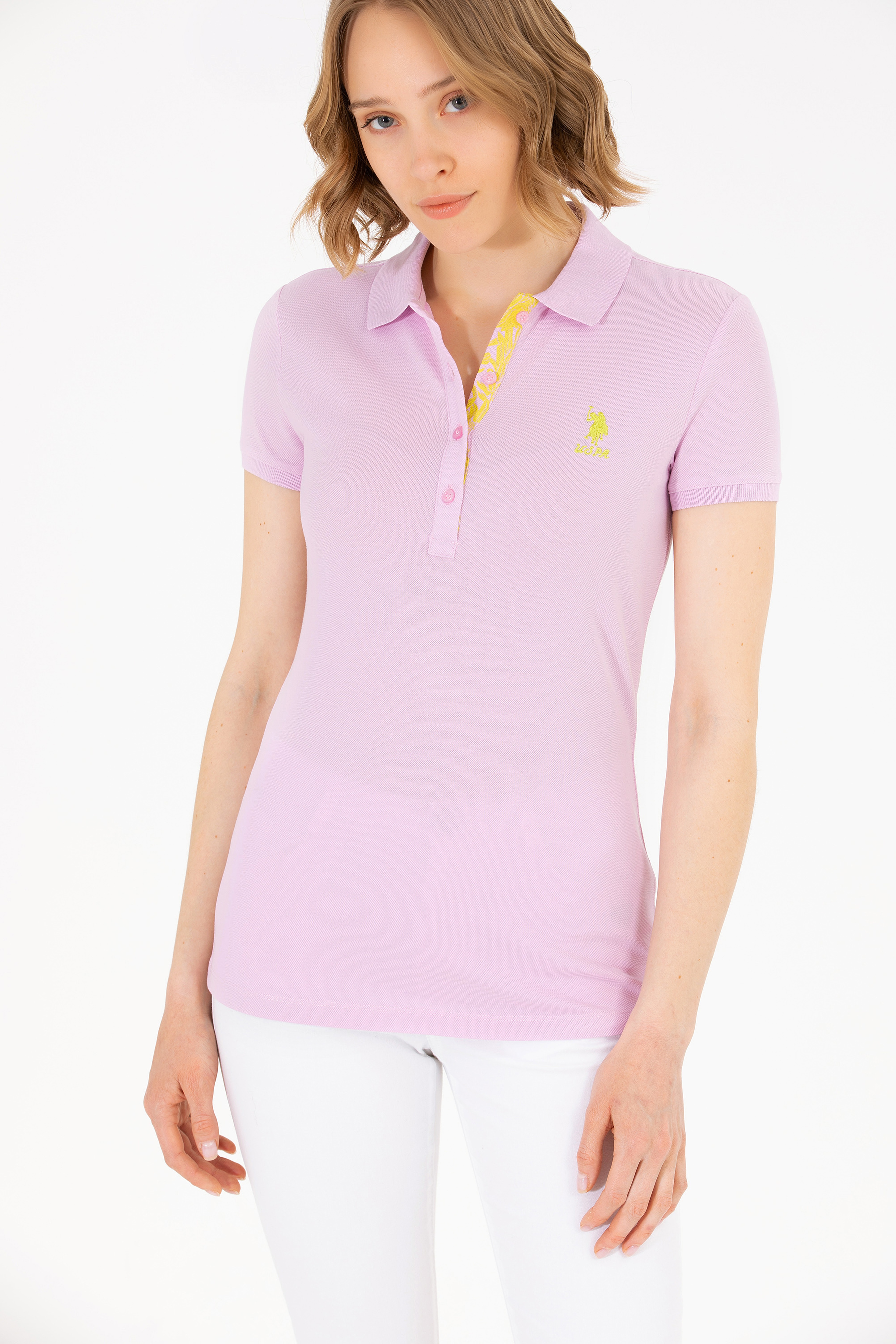 Kadın Manolya Basic Polo Yaka Tişört - Image 2