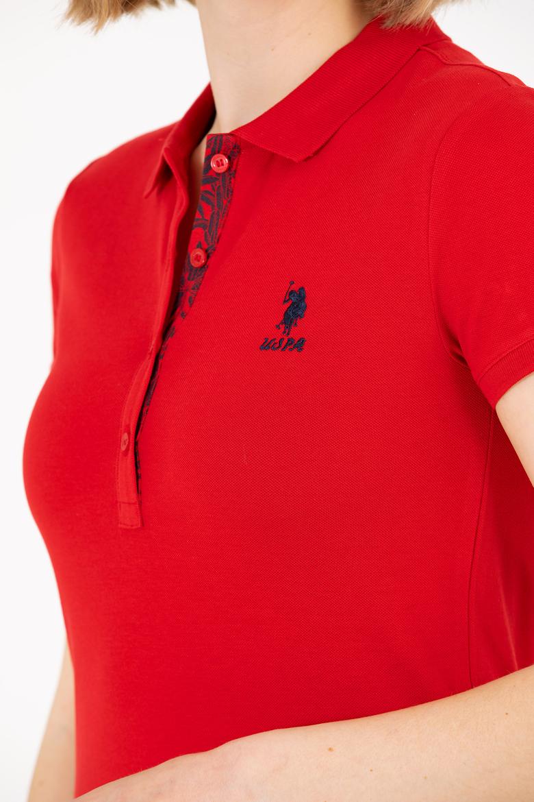 Kadın Kırmızı Basic Polo Yaka Tişört - 50262698150