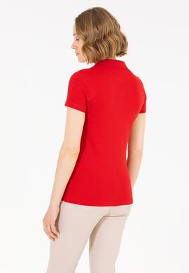 Kadın Kırmızı Basic Polo Yaka Tişört - 50262698150
