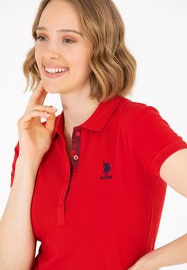 Kadın Kırmızı Basic Polo Yaka Tişört - 50262698150