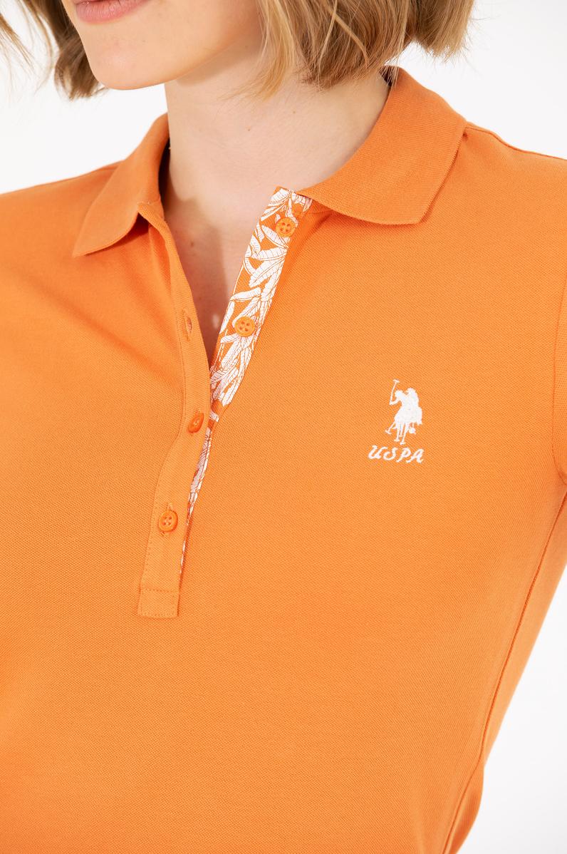 Kadın Kiremit Basic Polo Yaka Tişört