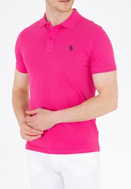 Erkek Fuşya Basic Polo Yaka Tişört - 50262933435
