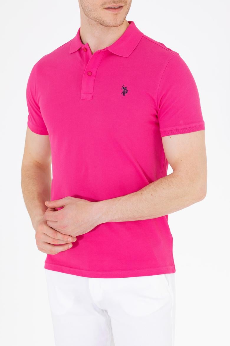 Erkek Fuşya Basic Polo Yaka Tişört - 50262933435