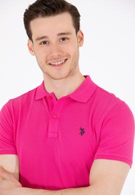 Erkek Fuşya Basic Polo Yaka Tişört - 50262933435