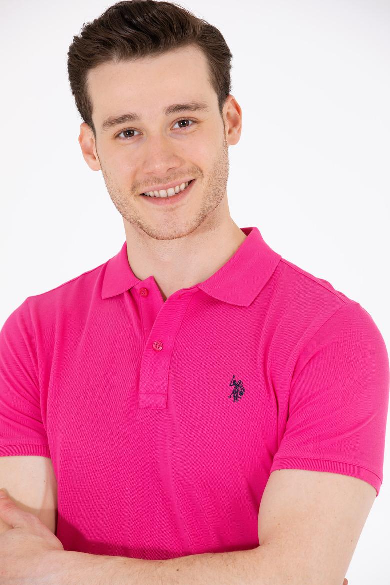Erkek Fuşya Basic Polo Yaka Tişört - 50262933435