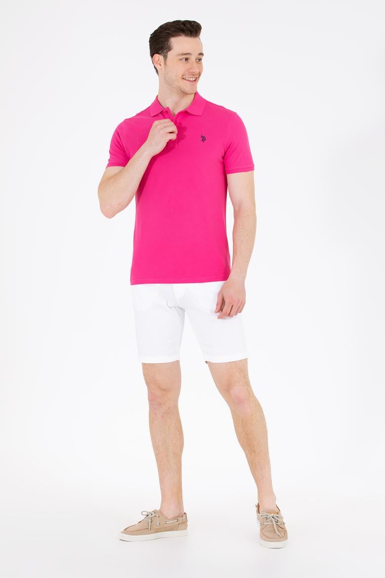 Erkek Fuşya Basic Polo Yaka Tişört - 50262933435
