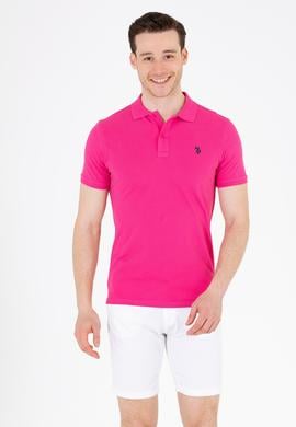 Erkek Fuşya Basic Polo Yaka Tişört - 50262933435