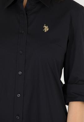 Kadın Siyah Uzun Kollu Basic Gömlek - 50262946034