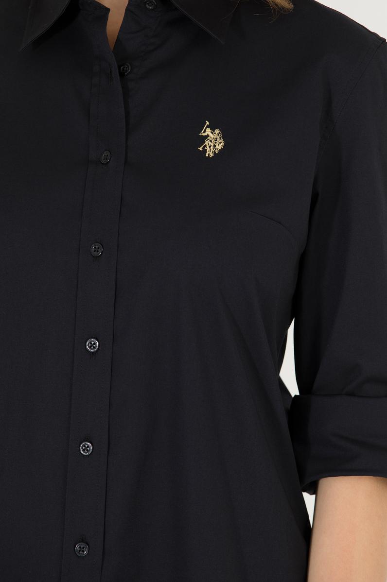 Kadın Siyah Uzun Kollu Basic Gömlek