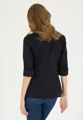 Kadın Siyah Uzun Kollu Basic Gömlek - 50262946034