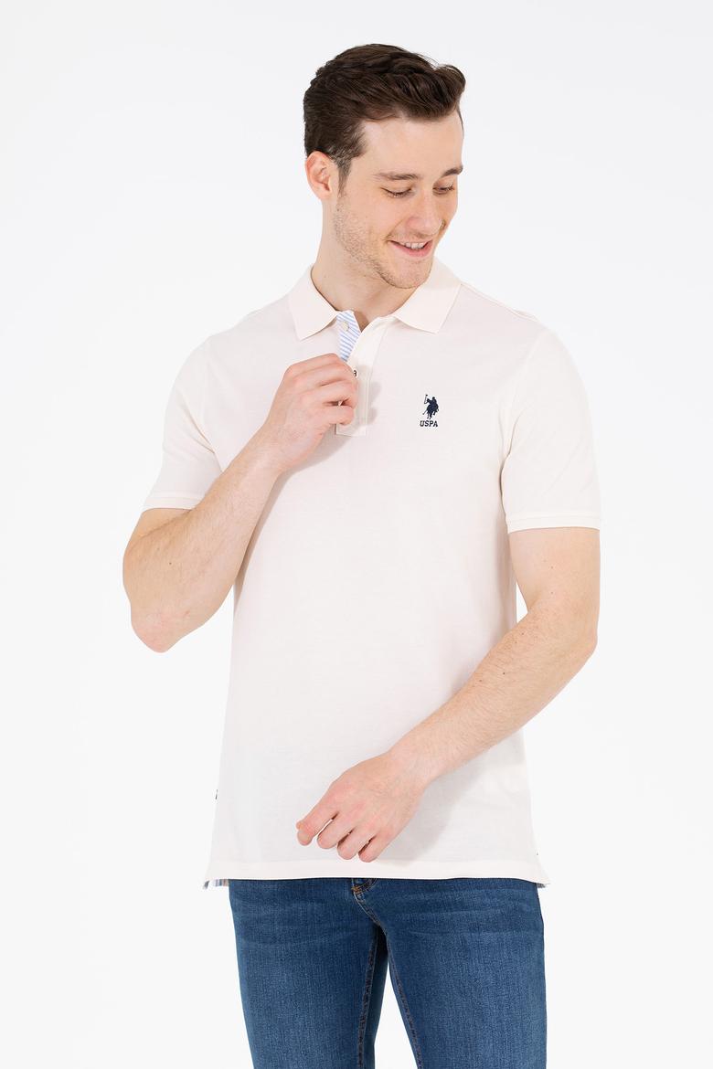 Erkek Krem Basic Polo Yaka Tişört