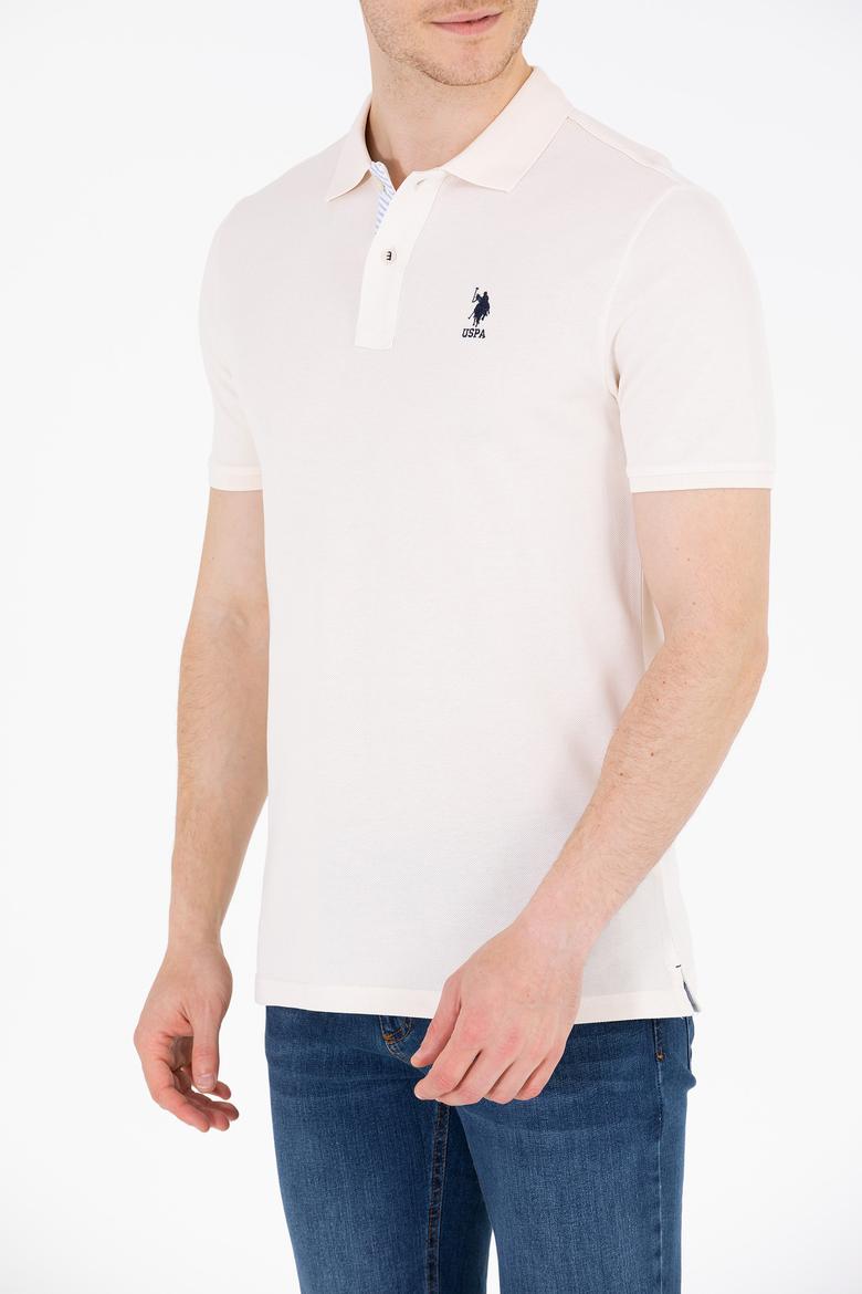 Erkek Krem Basic Polo Yaka Tişört - 50263236081