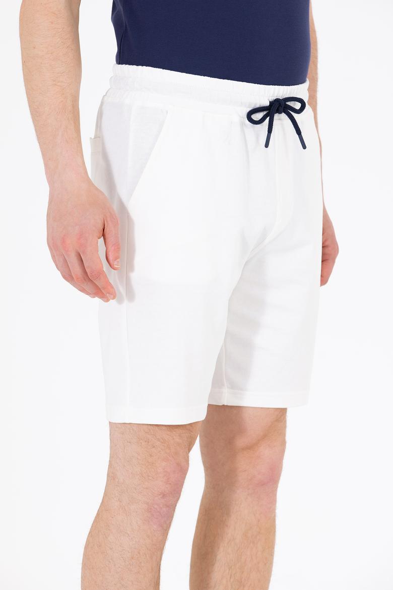 Erkek Ekru Örme Şort - 50263423113