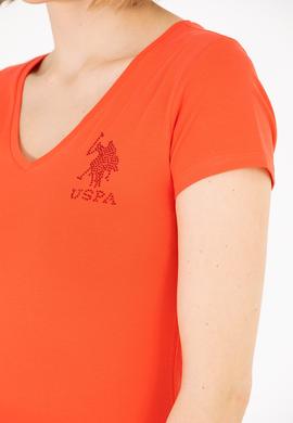 Kadın Kırmızı V Yaka Basic Tişört - 50263976029