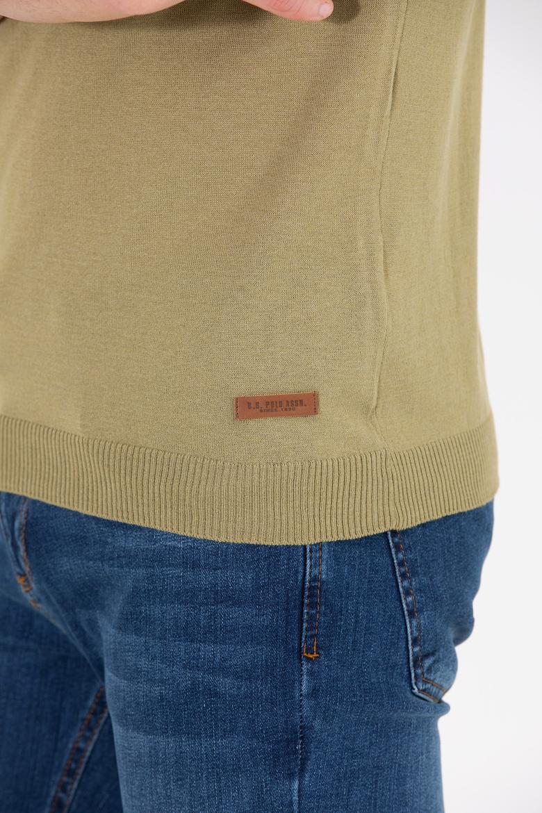 Erkek Haki Bisiklet Yaka Triko Kazak - 50264624025