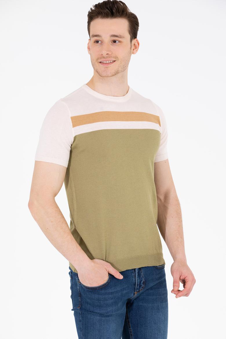 Erkek Haki Bisiklet Yaka Triko Kazak - 50264624025