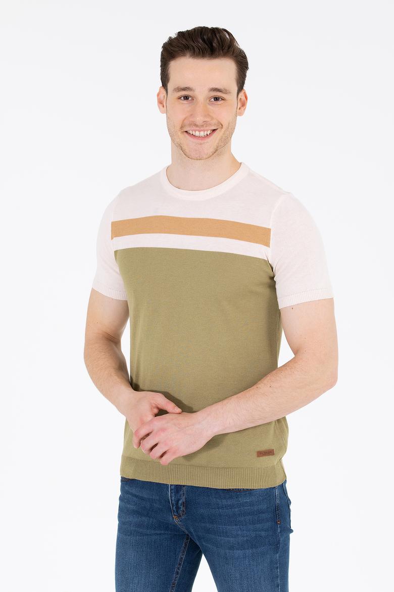 Erkek Haki Bisiklet Yaka Triko Kazak