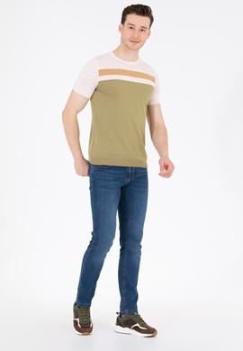 Erkek Haki Bisiklet Yaka Triko Kazak - 50264624025