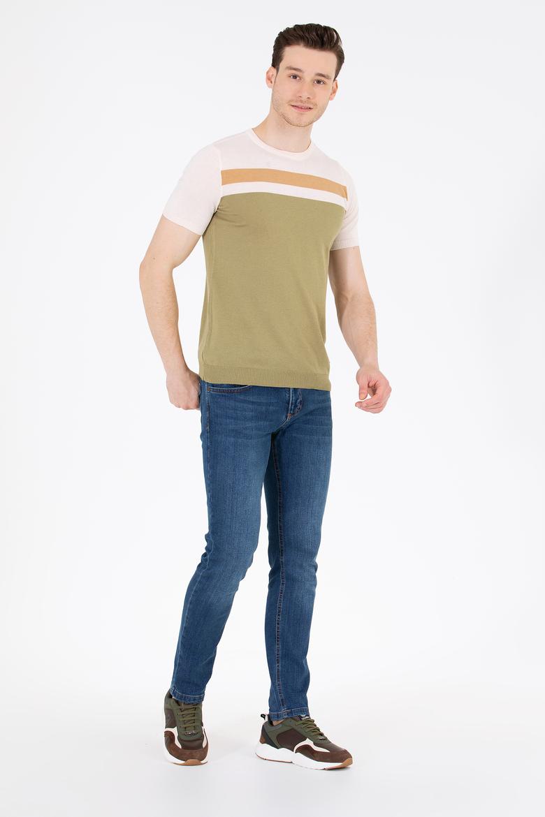 Erkek Haki Bisiklet Yaka Triko Kazak - 50264624025