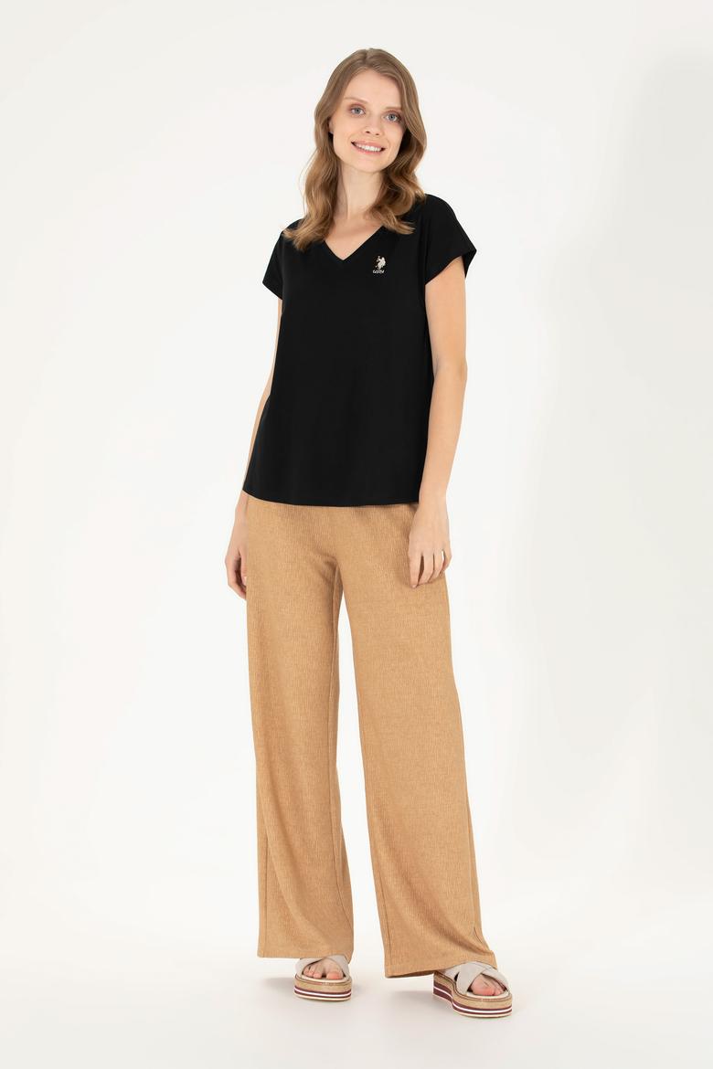 Kadın Camel Örme Pantolon