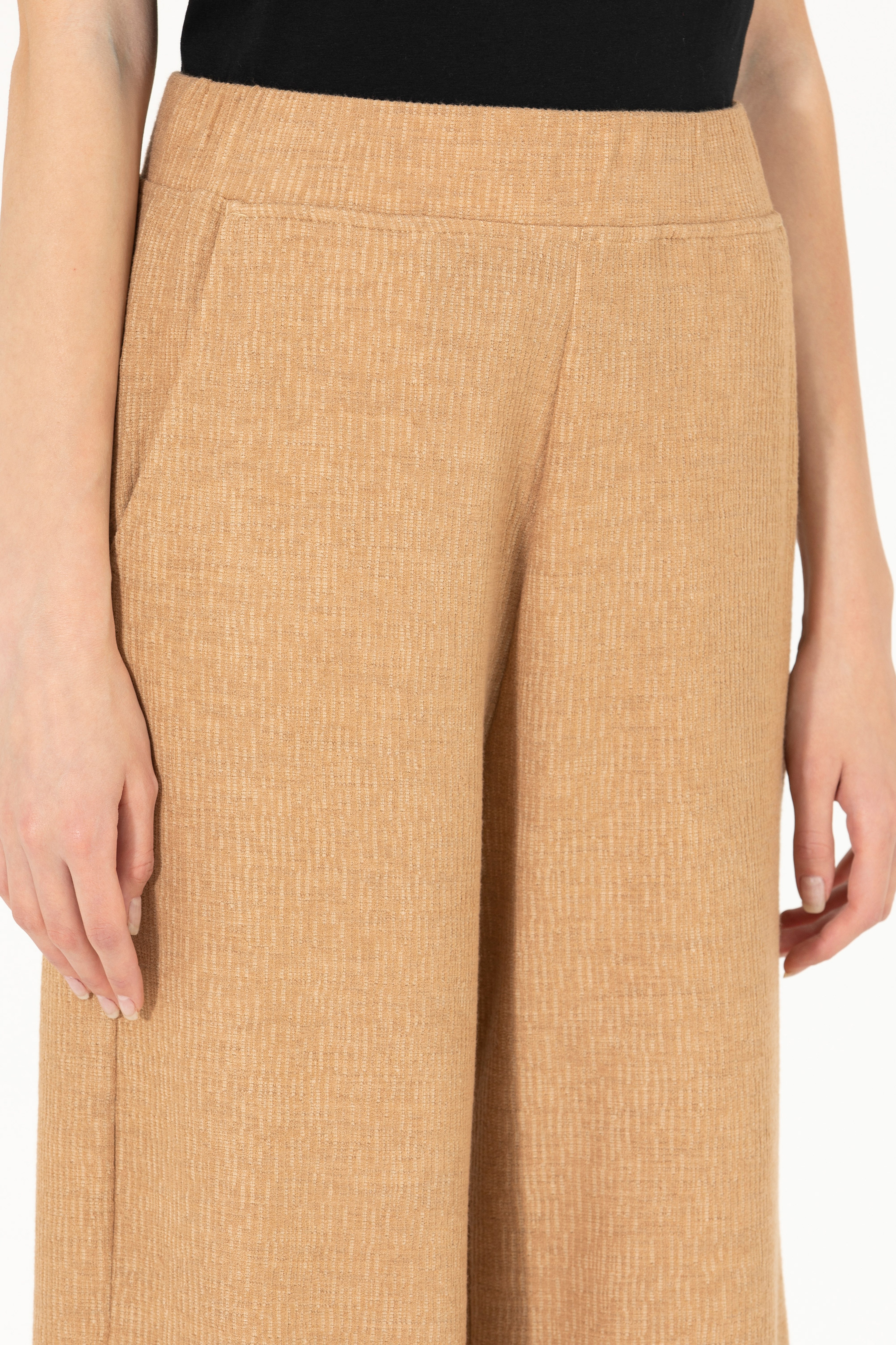 Kadın Camel Örme Pantolon