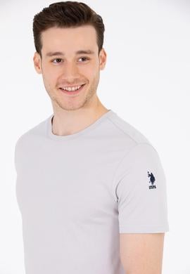 Erkek Gri Basic Bisiklet Yaka Tişört - 50264916040