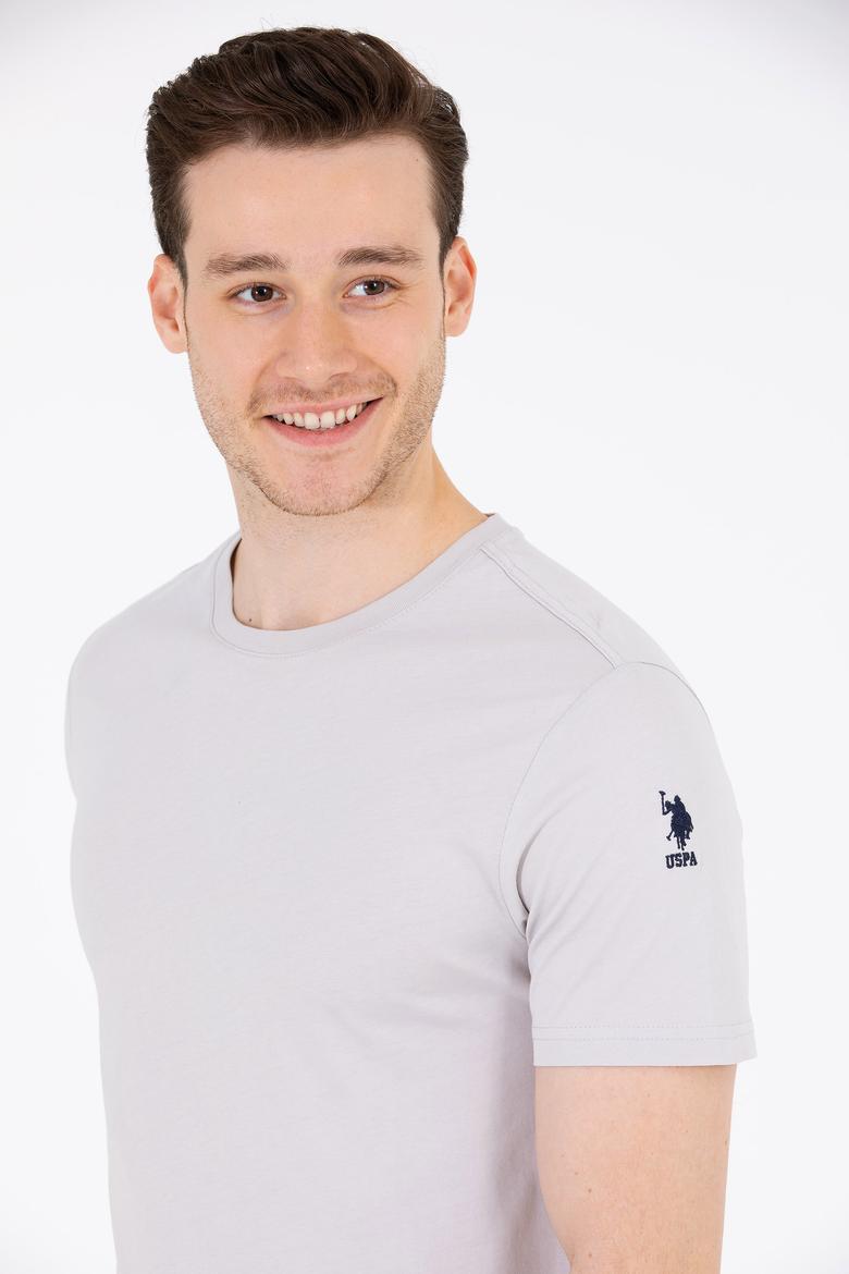 Erkek Gri Basic Bisiklet Yaka Tişört - 50264916040