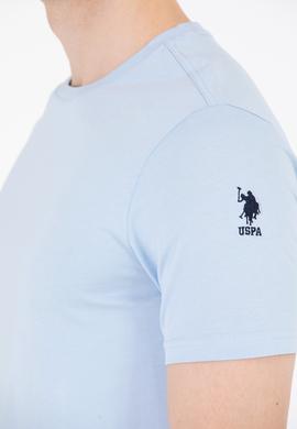 Erkek Açık Mavi Basic Bisiklet Yaka Tişört - 50264916157