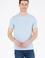Erkek Açık Mavi Basic Bisiklet Yaka Tişört