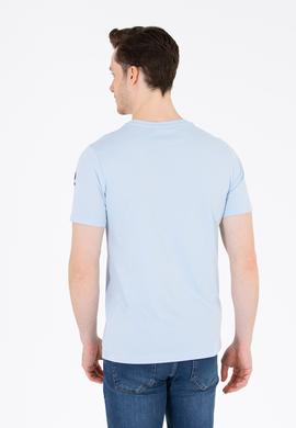 Erkek Açık Mavi Basic Bisiklet Yaka Tişört - 50264916157