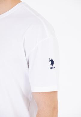 Erkek Beyaz Oversize Bisiklet Yaka Tişört - 50264917018