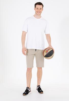 Erkek Beyaz Oversize Bisiklet Yaka Tişört - 50264917018